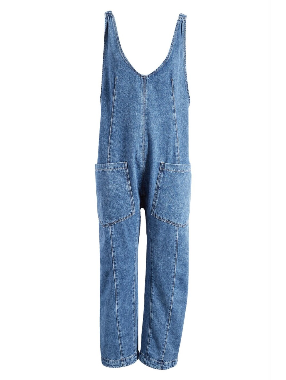 Free People High Roller Denim Jumpsuit - Picture 9 of 10